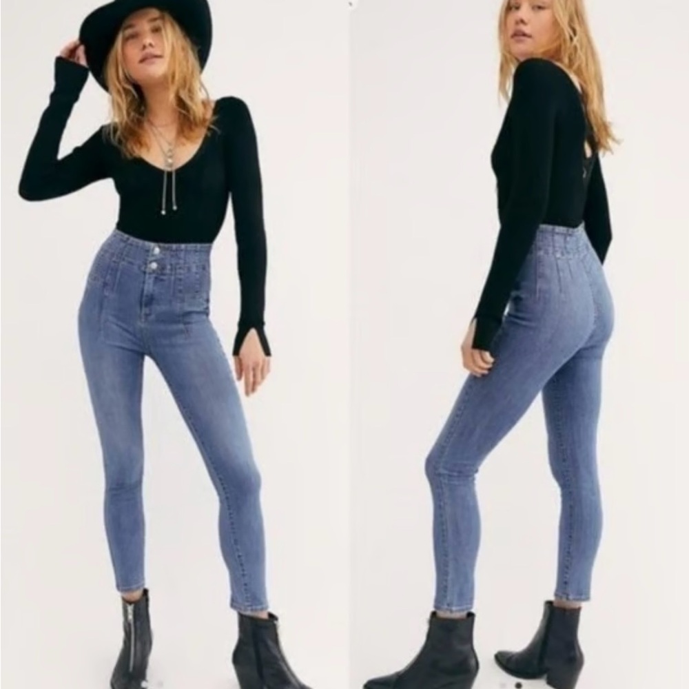 We The Free Free People Women's High Rise Blue Jeans